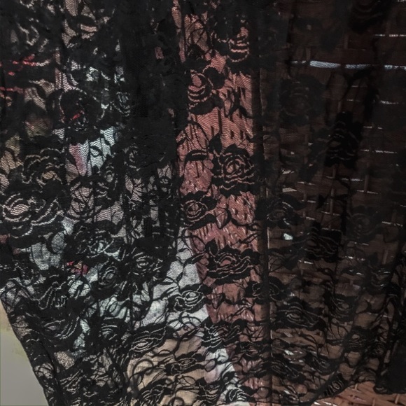 Black Lace Wrap Front Maxi Skirt - Picture 3 of 4